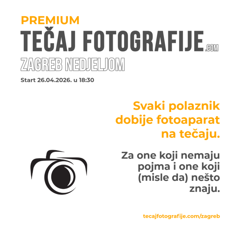 Tecaj fotografije u Zagrebu nedjeljom travanj 2026 s