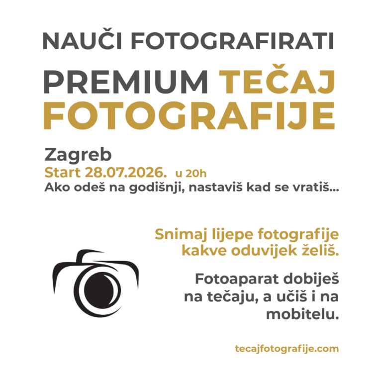 Tecaj fotografije Zagreb utorkom u 20 h 28072026