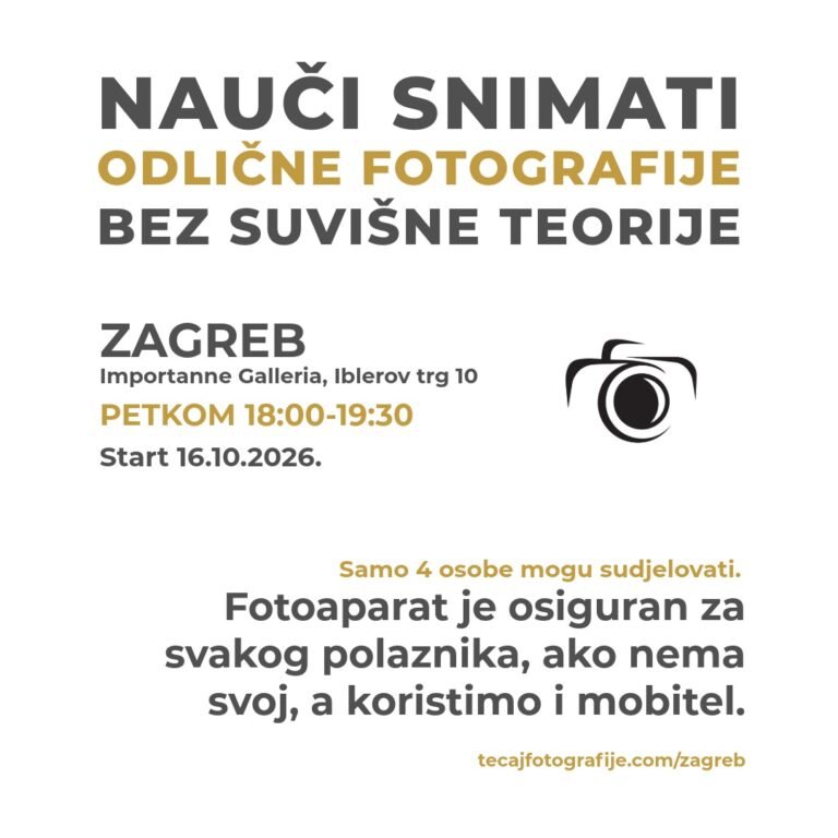 Tecaj fotografije Zagreb, petkom